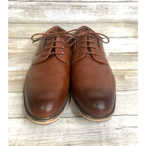Men's Bruno Marc Brown Leather Lace-Up Dress Shoes Size 10.5 - Picture 2 of 9